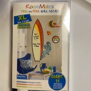 NWT Room Mates Peel & Stuck wall decal Surf design